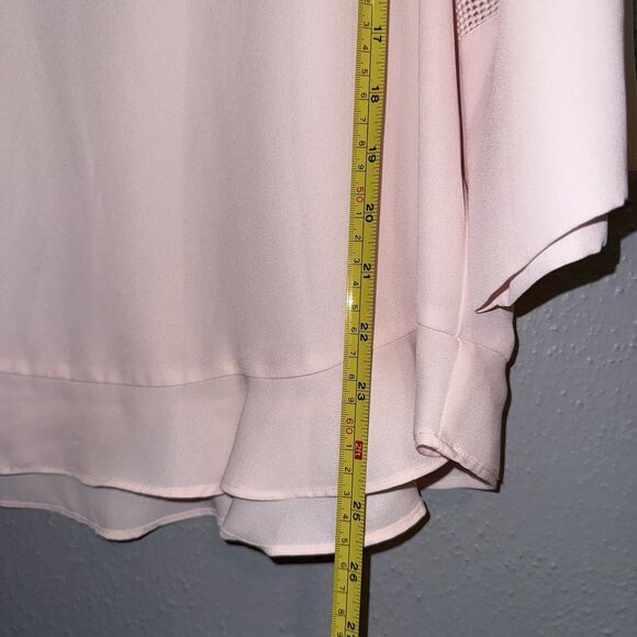 Apt 9 Women’s Blouse Top 3/4 Sleeve Ruffles Bohemian Perforated Details Size L - Picture 11 of 11